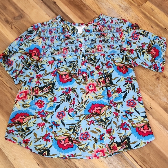 intro. Floral Multicolor Blouse - Picture 5 of 8